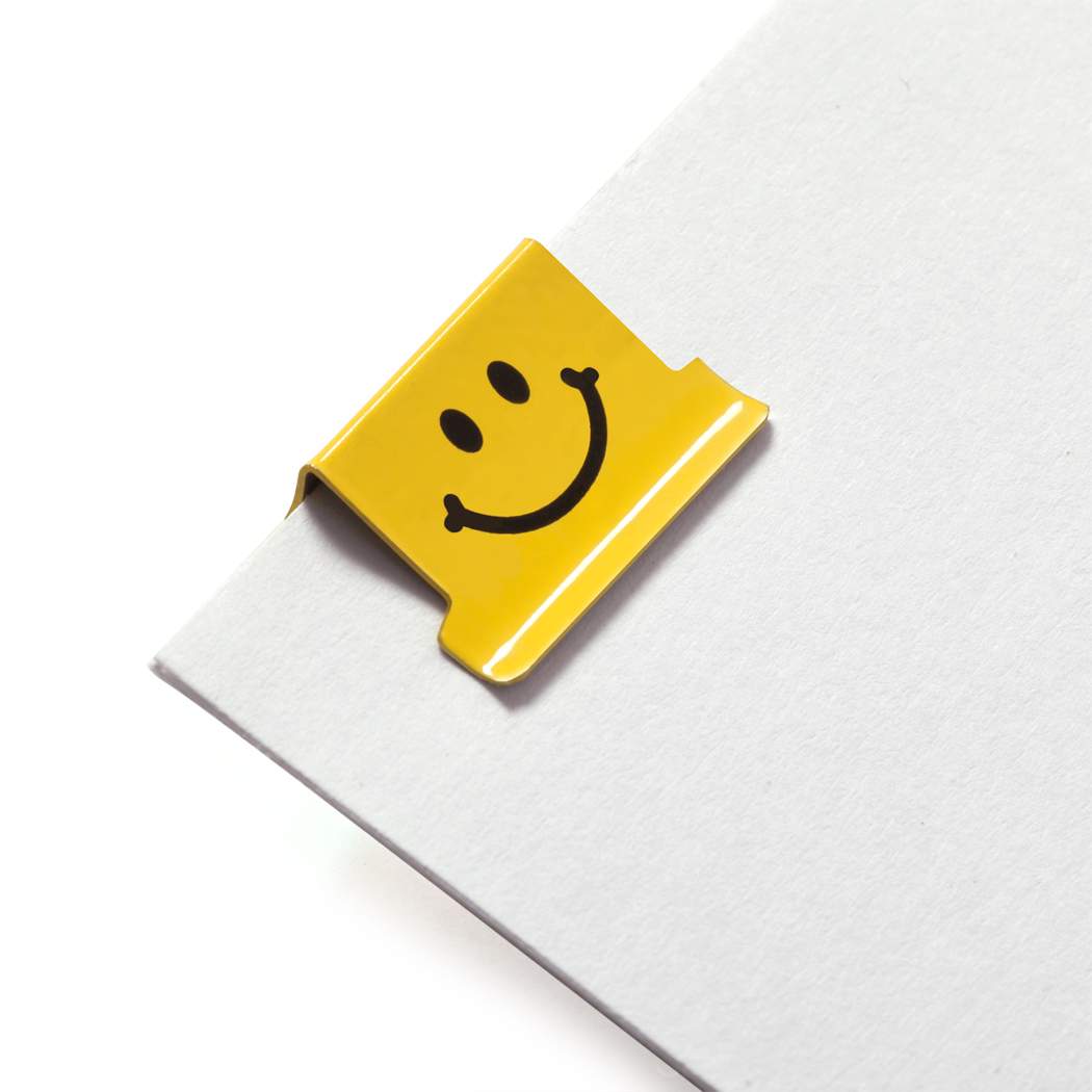 Yellow Pack of 35 Rapesco 25 mm Foldback Smiley Emoji Clip 